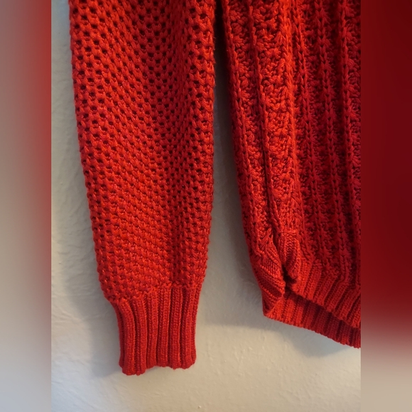Calvin Klein Jeans Red Chunky Cable Knit Sweater - Picture 8 of 12